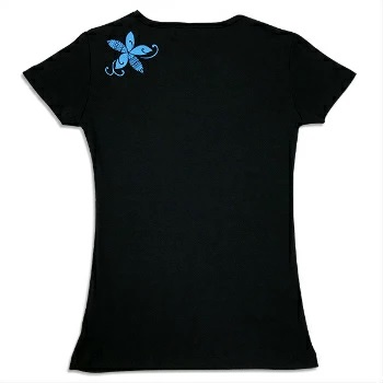 maka hou　フライスTシャツ・プルメリアタパ　ブラック