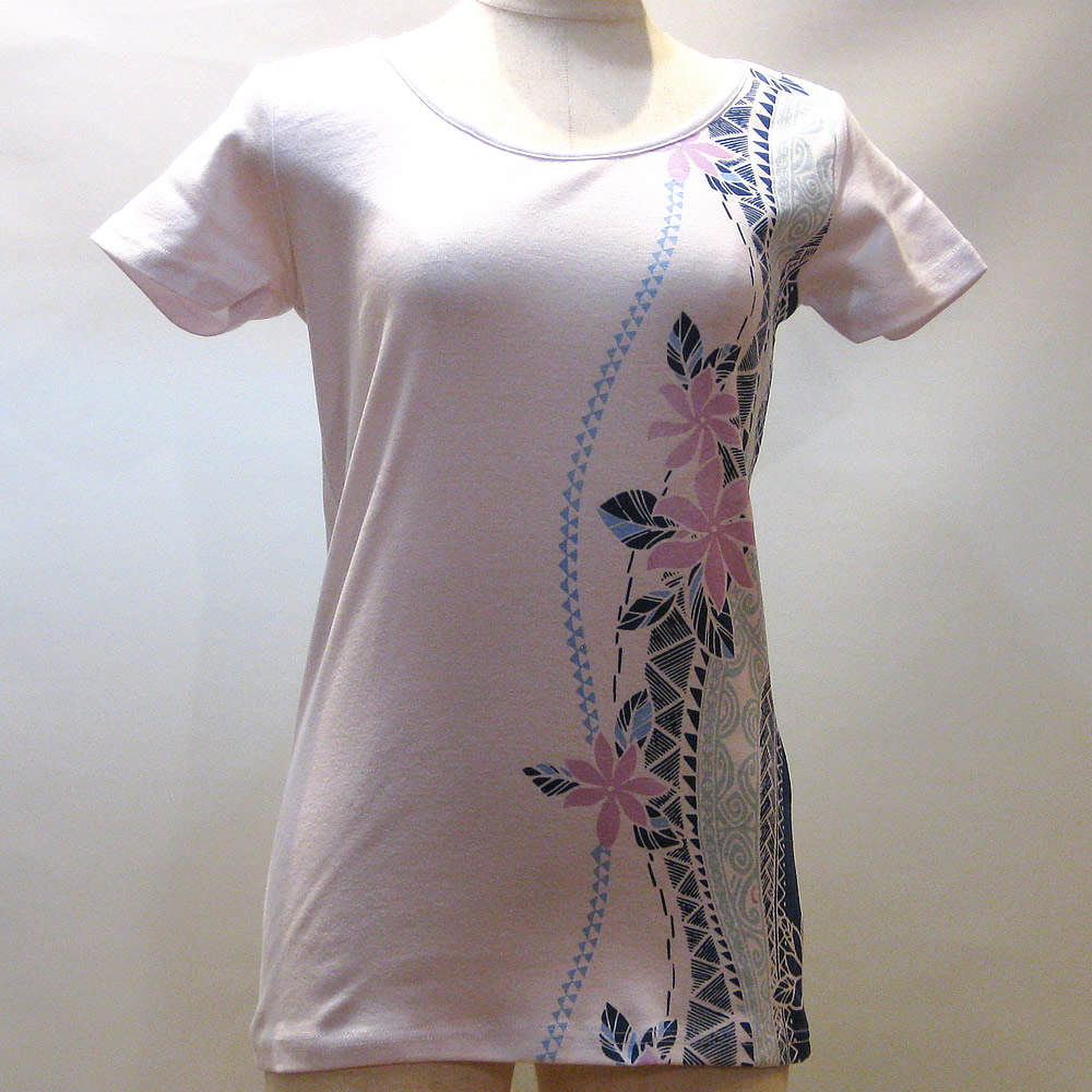 フラダンス　フライスTシャツ　ティアレタパ　ホワイト