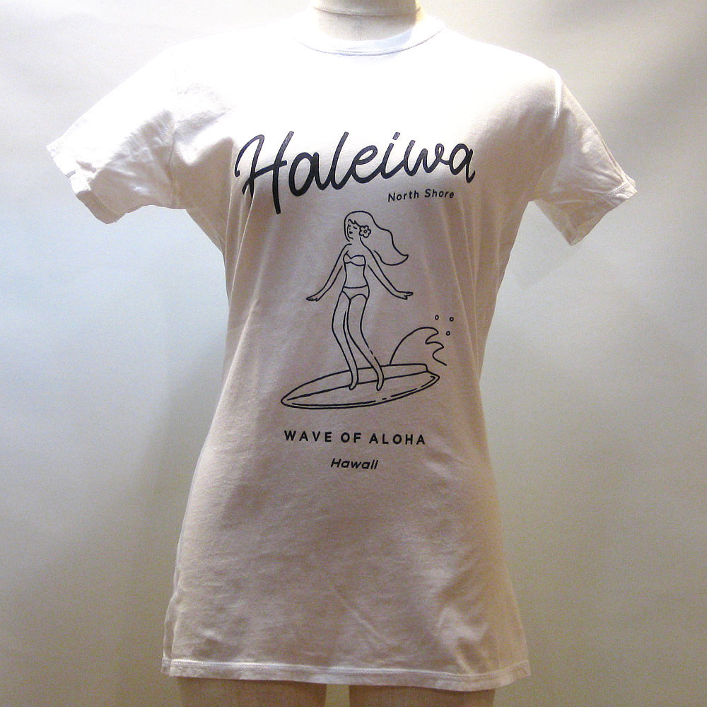 haleiwa Tシャツ　サーファーガール　ホワイト