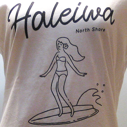 haleiwa Tシャツ　サーファーガール　ホワイト