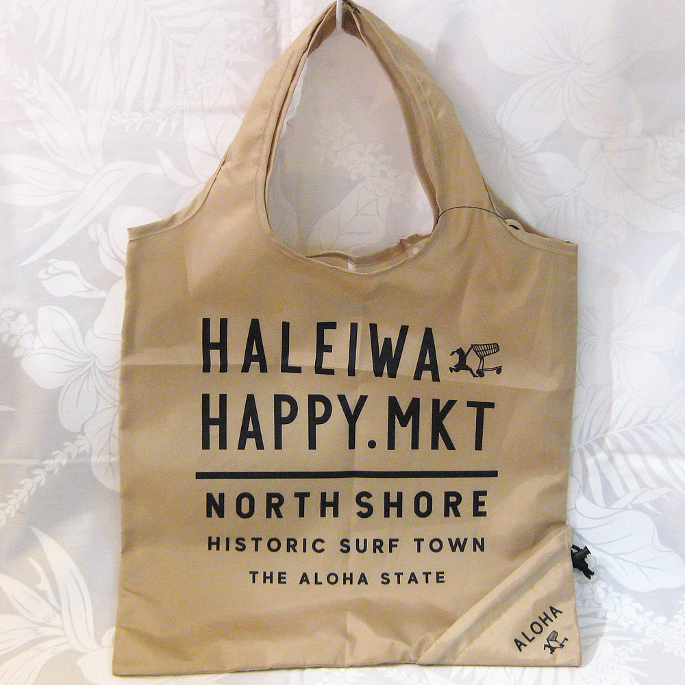 HALEIWA HAPPY MARKET　粒エコバッグ　ベージュ