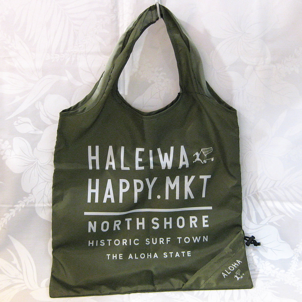 HALEIWA HAPPY MARKET　粒エコバッグ　カーキ